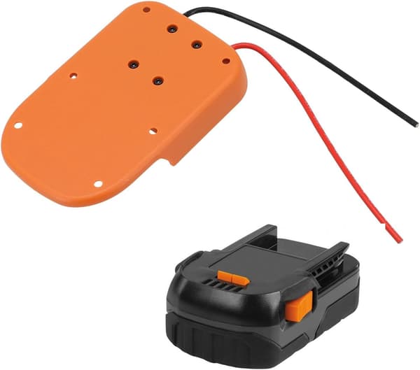 12AWG ledningsmåler batteridockadapter til 18V strømstik, til holdbart ABS-materiale strømadapter kompatibel med 18V værktøj