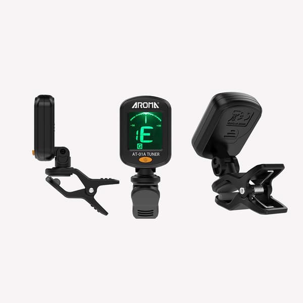 Gitarrstämmare 2-PACK, Clip-on stämapparat för gitarr/bas/fiol/ukulele, automatisk avstängning/enknappsmanövrering/AT-01A/2 set