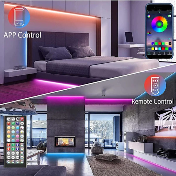 18m LED-ljusslinga Bluetooth RGB-ljus LED-tejp