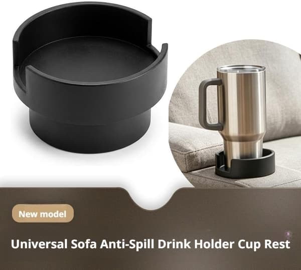 2 STK Universell Sofakoppholderadapter, Utvidbar Sofadel, Utvidbar Innsats for Krus og Vinglass, Sølefri Drikkeoppbevaring for Sofa