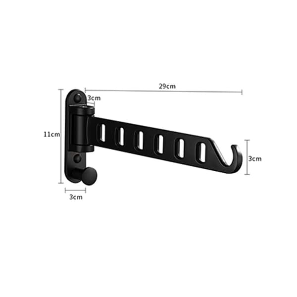 Vægmonteret udtrækkelig tørrestativ, 6-huls design, foldbart, egnet til skabe osv. (2 stk.)