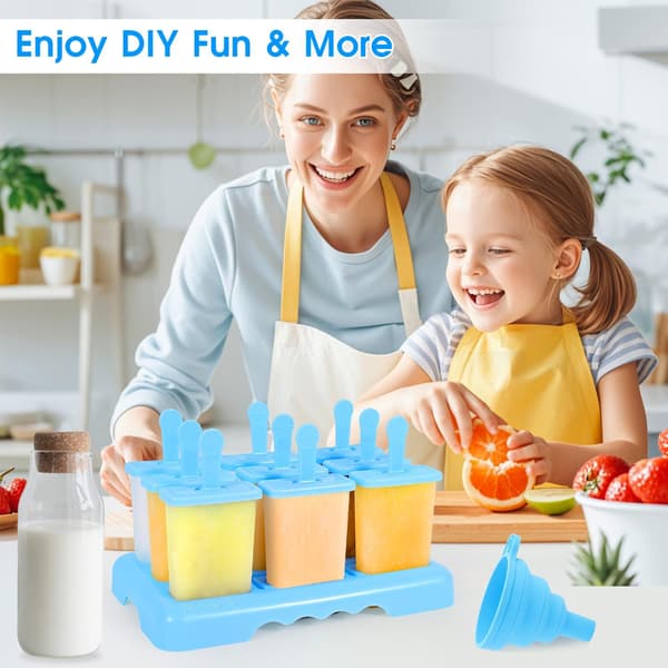 9-huls ispindeforme, BPA-fri ispindeforme med indbygget ispind, DIY ispindeforme med rengøringsbørste og tragt