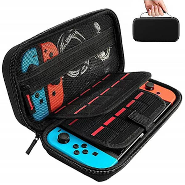 Switch bæretaske til Nintendo Switch, Switch OLED, med 20 spilkassetter