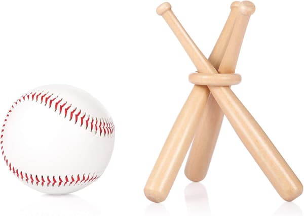 Baseboll displayställ, boll display, trä displaybord, solid rund träpinne, för basebollentusiaster (baseboll ingår ej)