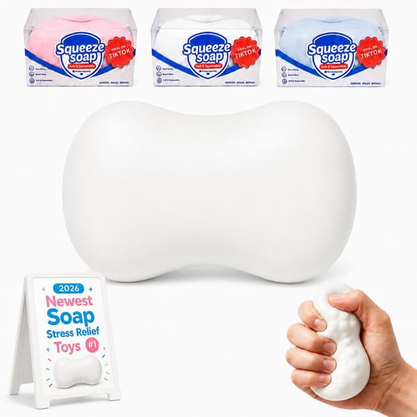 Sprøde sæbe-squishies med perlefyld, sprøde sæbe-squishies Soap White