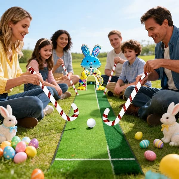 Påskhare Golfspelset, Inomhus Utomhus Pepparkaksgolfspel för Barn & Vuxna, Glad Påsk Partyspel-A