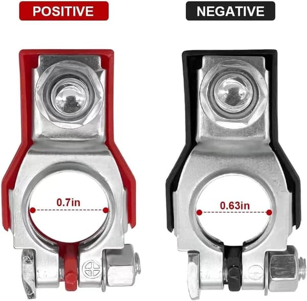 Batteripolstik (1 par), Positive og Negative Bilbatterikabelpoler med plastikbunde, Universal Biltilbehør