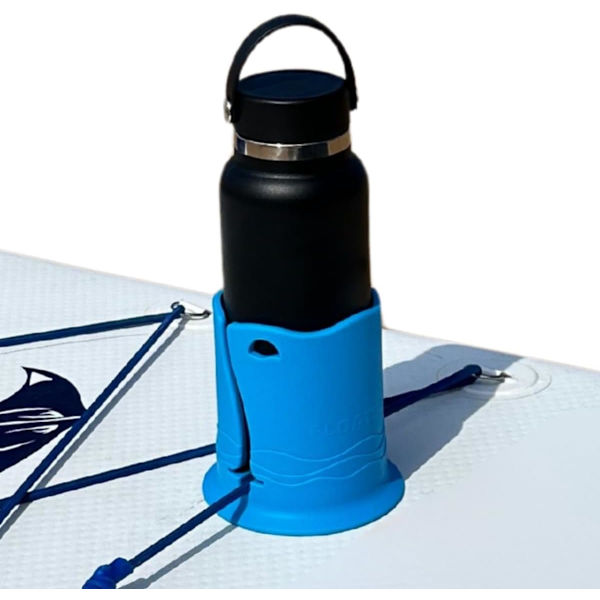 Blå vandflaskeholder til paddleboard - Universal udstyrsorganisator passer under elastiske stropper, til SUP, kajak, surfbræt og mere, holdbart PP-materiale