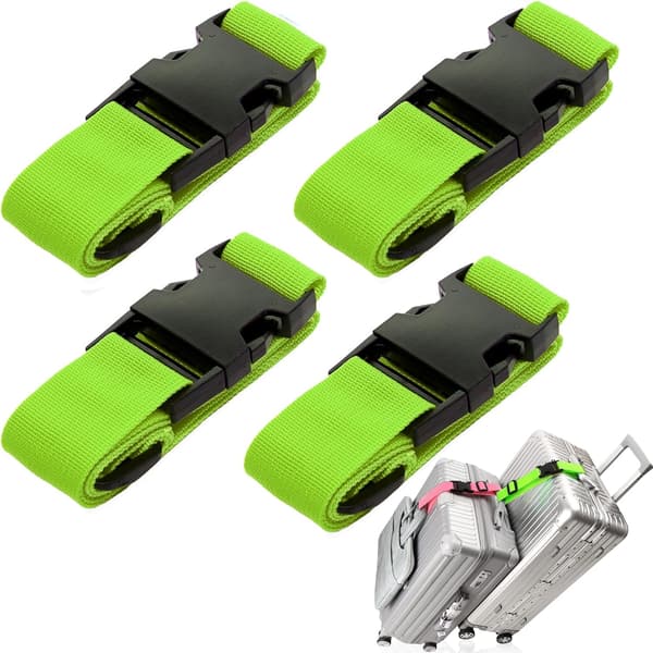 4-pack bagageremmar, justerbara bagageremskontakter (för handbagage), för att säkra resväskor.