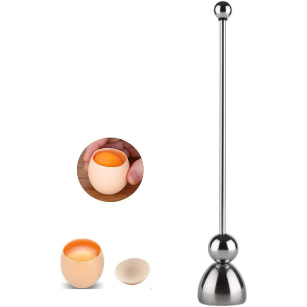 Eggeskallfjerner eggåpner eggeskallseparator i rustfritt stål lokk bløtkokt eggeskallkutter