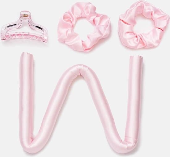 Krølltang - Ingen varmekrøller - Krølltang - Inkluderer hårbånd og klips - Sett med 4 krølltenger - Rosa