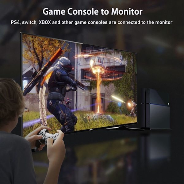 HDTV til VGA-konverterkabel — HD-videoadapter / HDTV-til-VGA-kabel — 1,8 meter, sort