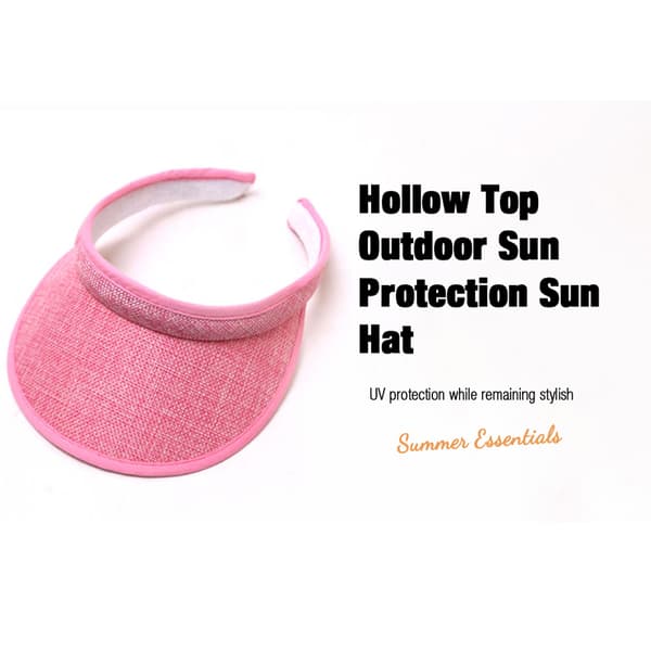 Solskyddshattar Sommar Bred Brätte Clip-on Strandhatt Justerbar Stor Brätte Keps Pink