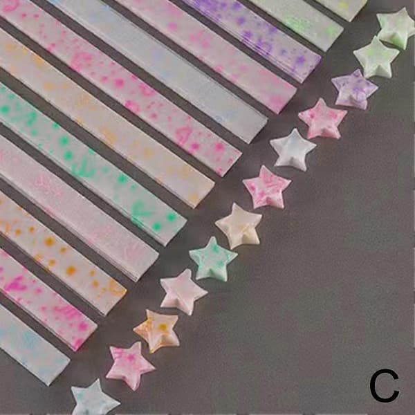 210 ark Lysende Origami Stjerner Papir 10 Farver Strips Lucky Star Folde Papir