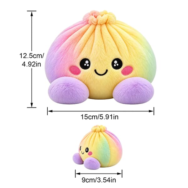 Jättestor dumplingkudde söt plysch fylld ångad bulle kudde heminredning #01-lila One Size #01-purple