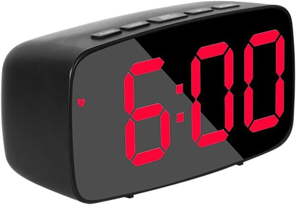 Digitala väckarklockor för sovrum LED stor display svart fodral smart elektrisk klocka 12/24h format snooze-läge intelligent röstväckning sängklocka