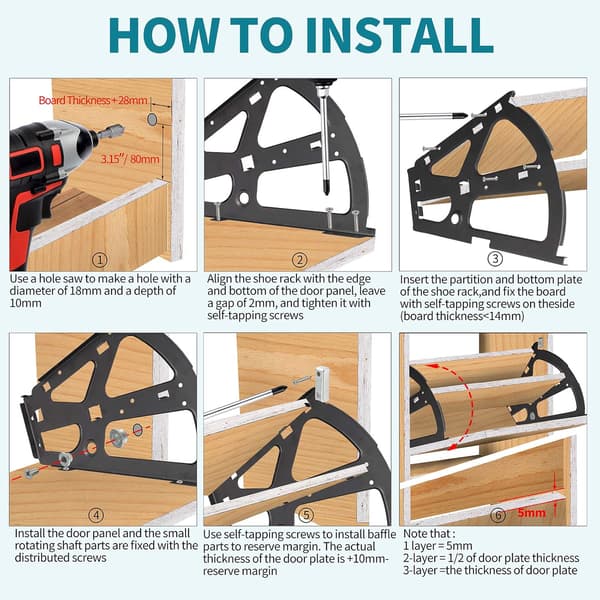 3-lags skuffehængsler til skoskab, sorte udskiftningsbeslag i rustfrit stål til køkken og stue, 1 par Black