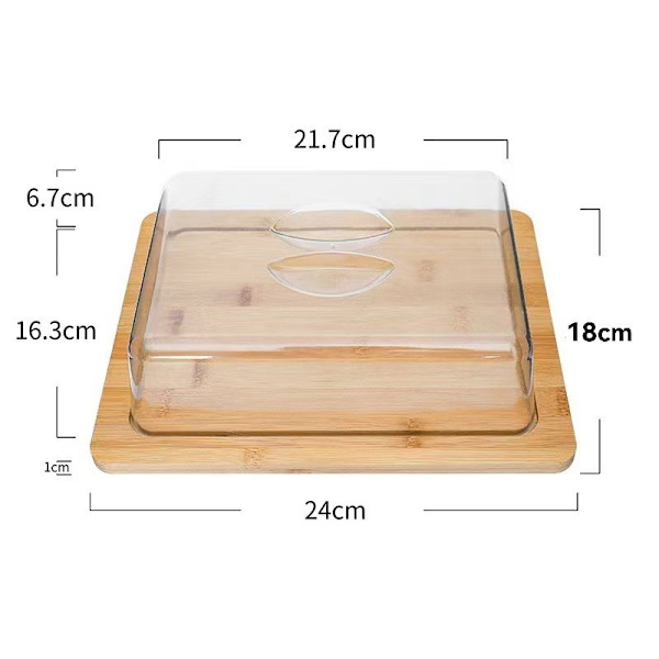 2x Ostekopper med Bambusbakker Stor + Lille
