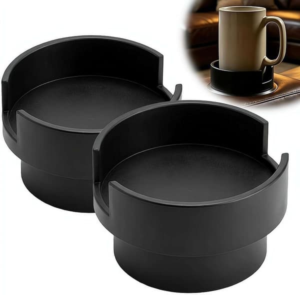 2 STK Universell Sofakoppholderadapter, Utvidbar Sofadel, Utvidbar Innsats for Krus og Vinglass, Sølefri Drikkeoppbevaring for Sofa
