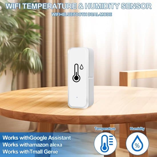 2-pakning Wi-Fi innendørs/utendørs termometer og hygrometer – smart sensor med app og datalogging