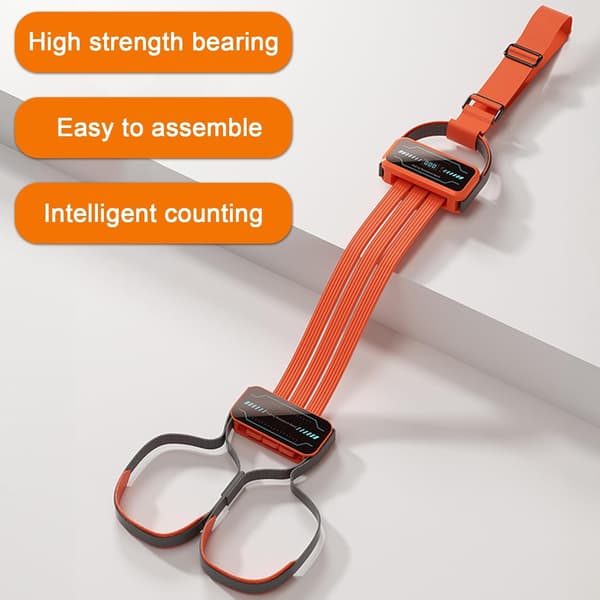 Digital tæller Elastisk kraftig pull-up-assistancebånd til hjemmegymnastik styrketræning orange