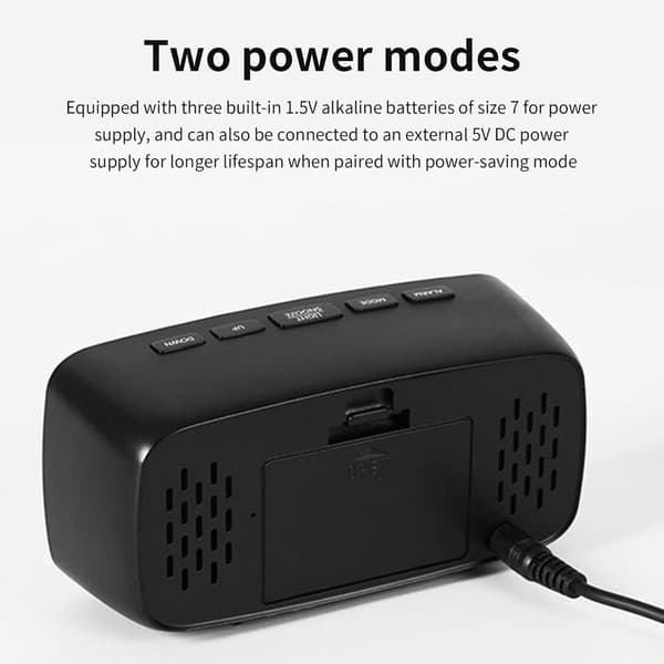 Digitala väckarklockor för sovrum LED stor display svart fodral smart elektrisk klocka 12/24h format snooze-läge intelligent röstväckning sängklocka