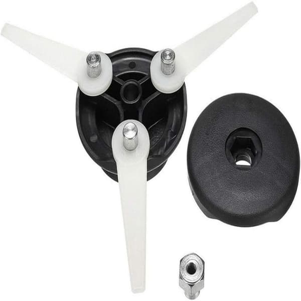 Trimmerhovedbørste +12 stk. skæreblade til STIHL POLYCUT 6-3 FS38 FS40 FS45, 4,1 TOMMER, Sort + Hvid