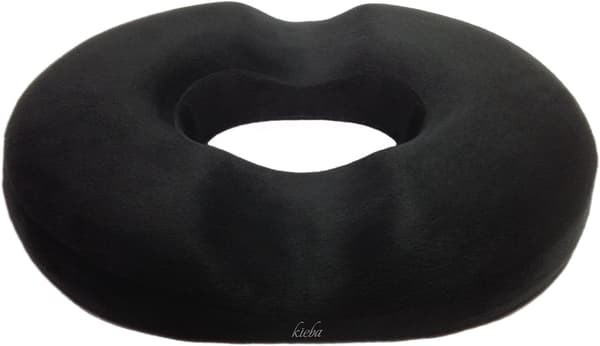 Donutformet halebenpude, brugt til hæmoridebehandling, prostatapude, velegnet til graviditet, efter fødsel, liggesår og haleben (sort).