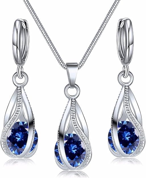 Sølv smykkesæt, rhinestone og krystal til kvinder, brudepige tilbehør halskæde og øreringe sæt til bryllupper og gallafester.