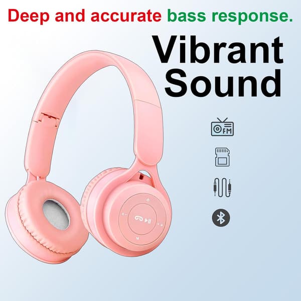 Trådlösa hörlurar barnhörlurar barnhörlurar Bluetooth-hörlurar barnhörlurar (rosa)