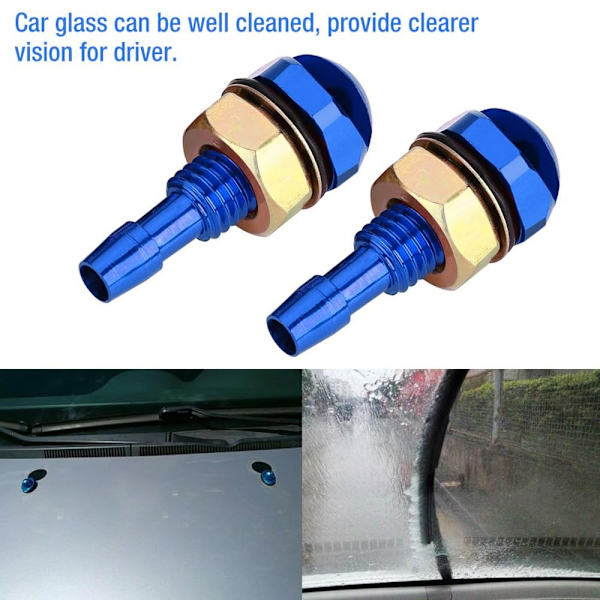 Vindusspylerdyser, Universal Bil Auto Vindusvisker Spyle Dyse Erstatningssett Blue