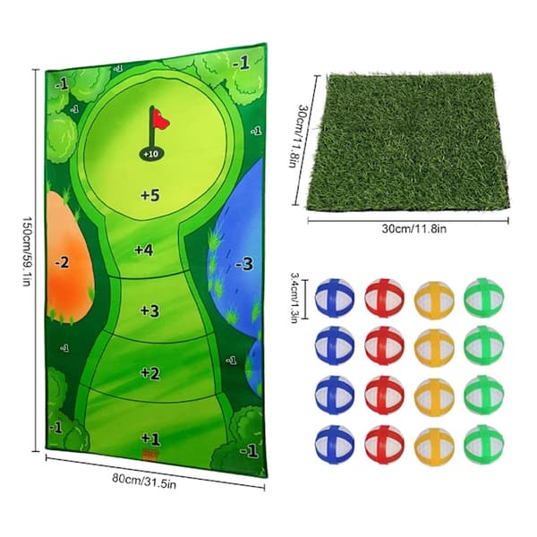 Uformelt golfspillsett, 0,8x1,5 m golfslagsmatte