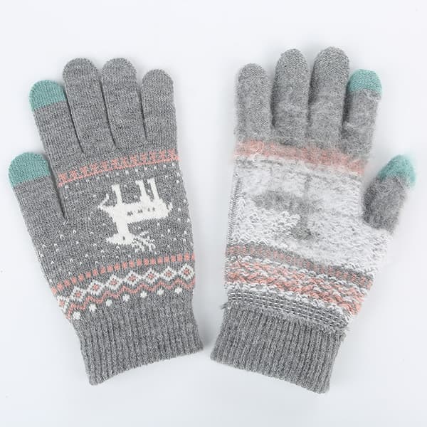 3 Par Jul Vinter Pekskärmshandskar Sms-handskar Stretch Stickade Mekaniska Varma Handskar Unisex B