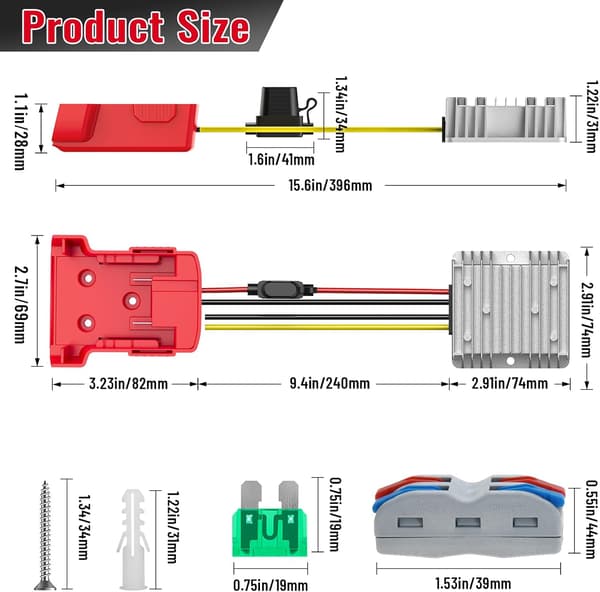 18V til 12V omformer for batteriadapter, DC 12V 20A 240W nedtrappingsregulator-FF-