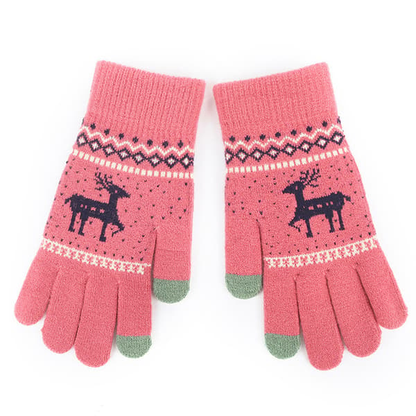 3 Par Jule Vinter Touch Screen Handsker Tekstning Handsker Stræk Strikkede Mekaniske Varme Handsker Unisex A