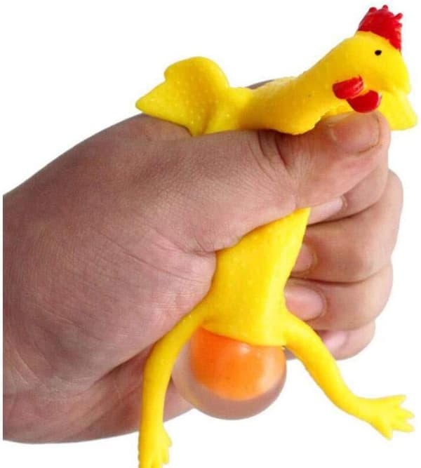 16 cm morsomme klemmeleker for voksne, kylling og egg, stressavlastende