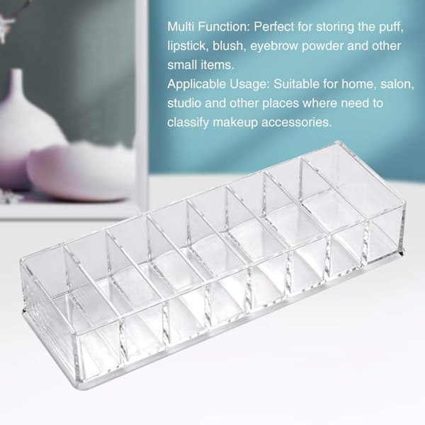 2 stk. klar akryl kompakt organizer til blushes, highlighters, øjenskygge makeup organizer, 8 rum
