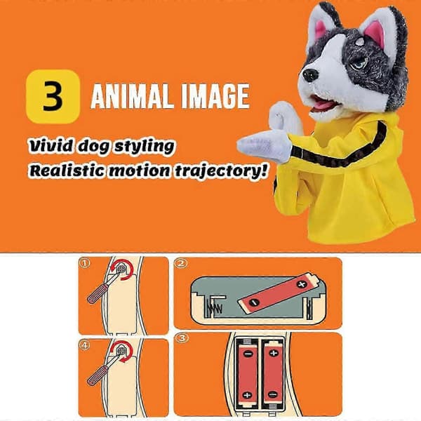 Kung Fu Husky Handskedukke - Lydaktiveret Boksehund Hånddukke Legetøj