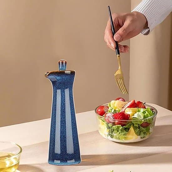 Soyasausflaskedispenser – Olje og Eddik – 80 ml – Keramikkbeholder – Olje-/Eddikflaske – Olivenoljedispenser – Til Matlaging, Sirup 15 cm