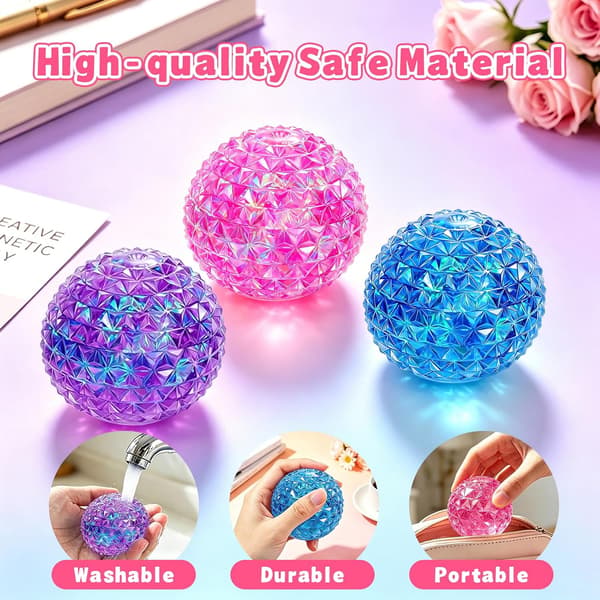 Squishy 2,2 tums diamantklämbollar Super Solid Squeeze Globbles Långsamt stigande Squishy, roliga Squishies för stresslindring, födelsedagspresenter fest (violett)