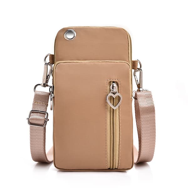 Lätta Små Crossbody-väskor, Mobiltelefonväskor Resepåse Axelväska Khaki