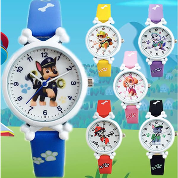 Paw Patrol Tecknade Barn Söt Pojke Flicka Bälte Quartz Klocka Blå Blue