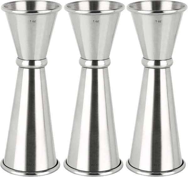 3 st dubbelmått & cocktailmått i rostfritt stål 1 OZ X 2 OZ alkoholmätverktyg