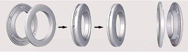 32-pack gardinöljetter, snabbmonterad plast, innerdiameter 1-9/16\" (40 mm) gardinringar, nanoskala lågbrusig romersk ring (silver)