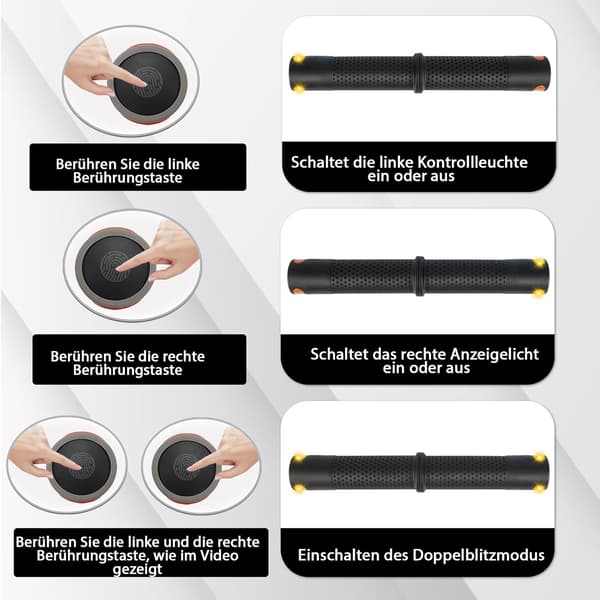 Sykkelblinklys – E-scooter blinklys – Styrelys – USB oppladbart – Trådløs fjernkontroll – IPX5 vanntett – Svart