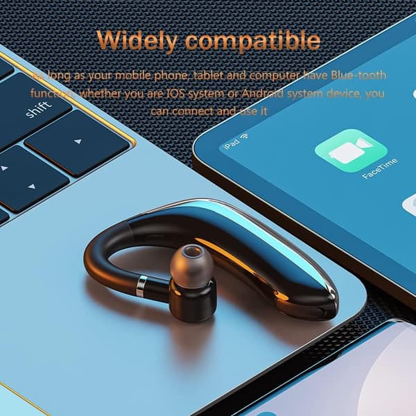 Bluetooth Headset Trådløst Bluetooth Ørestykke 98H Taletid Bluetooth Headset til Mobiltelefoner Støjreducerende Mikrofon Håndfri Opkald Trådløs