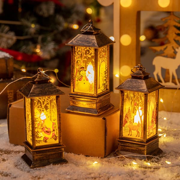 Julepynt, julelanterner i æske, små julelanterner, bordpynt, kreative julegaver.