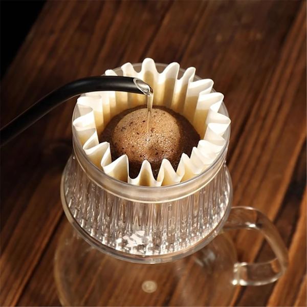 Håndlaget kaffefilterkopp med variabel hastighet, drypp kaffetraktfilter, flat bunn dryppkopp, kakefilterkopp