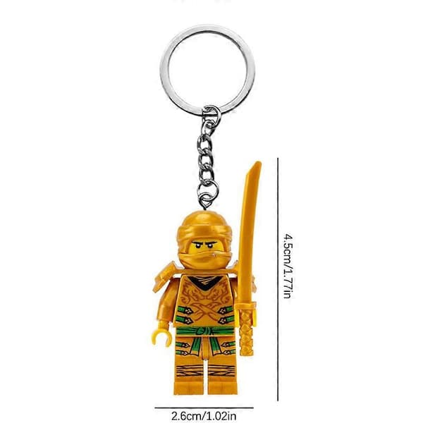 12 stk. Minifigur Byggeklods Nøglering Vedhæng Børnesamlingsmodel Nøglering [DB] Orange version