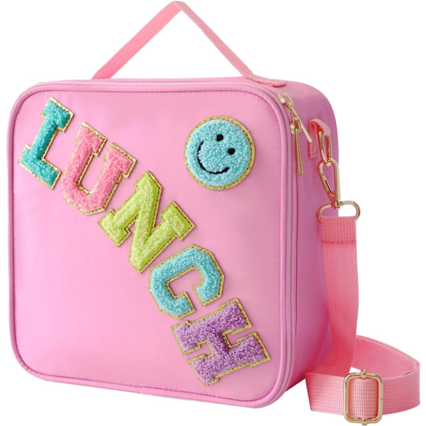 Isolert lunsjpose med justerbar skulderstropp Pink